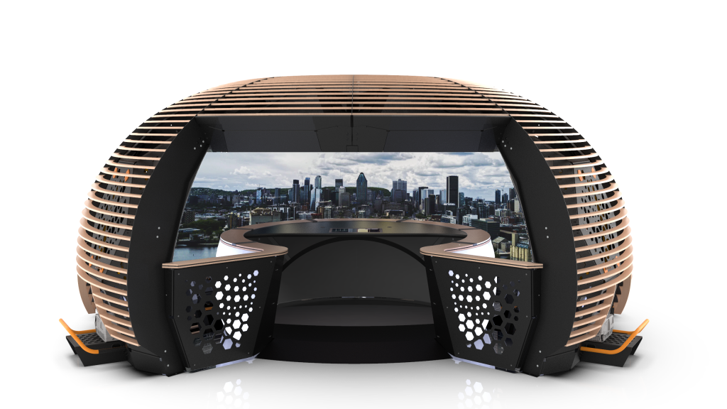 Open view of Imagine 4D's Station IX with city view