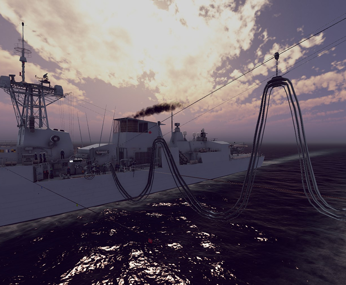 Naval Military Defense Training exercice 3D render made with Imagine 4D's digital twin technology