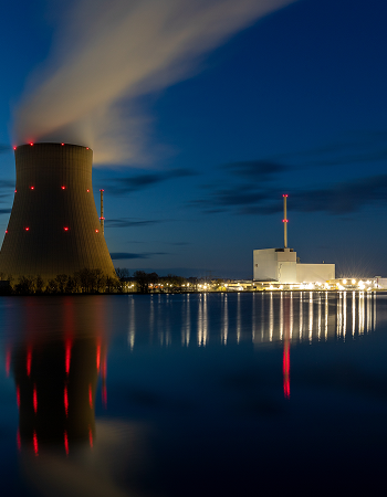 Picture of a Nuclear power plant taking at night